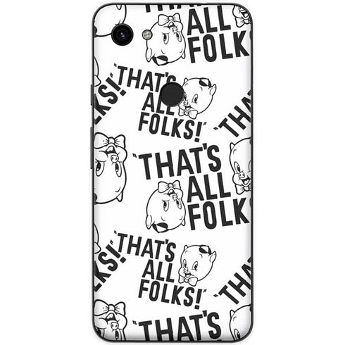 Looney Tunes Porky Pig Black and White Google Pixel 3a XL Skin